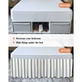 thumbnail image 7 of Sage Green Grey Stripe Wrap Around Bed Skirts for King Bed 16" Drop,Bed Skirt with Adjustable Elastic Belt Dust Ruffle Bed Valance for Bedroom Hotel Modern Farmhouse Vertical Striped Bed Frame Cover, 7 of 7