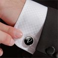 thumbnail image 4 of Glass Cuff-Link Sleeve Button Round English Letter Sleeve Button All-Match Decorative Collar Sleeves Button for Man (V L, 4 of 8