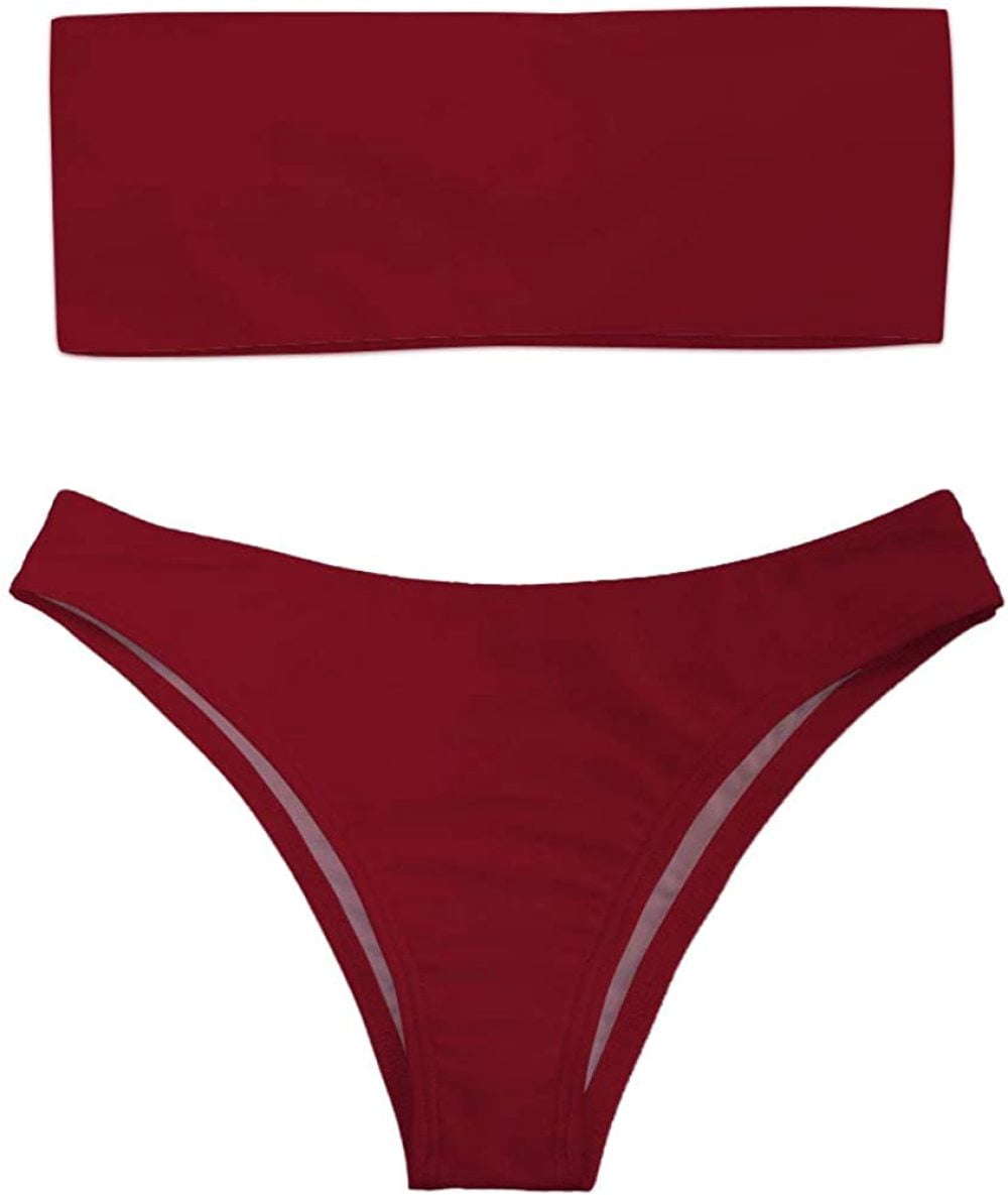 LueInJoy Women Cheeky Bottom Two Piece Set High Cut Off Shoulder