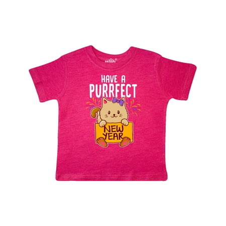 

Inktastic Cat New Years Greeting Gift Toddler Toddler Girl T-Shirt