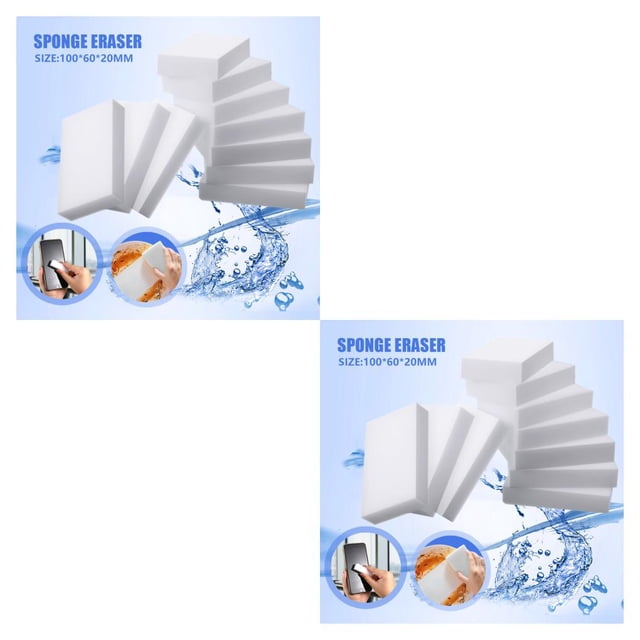 Wosthever Limpiador de melamina con esponja blanca, 10 Uds., de cocina multifuncional, herramientas de limpieza para baño, esponja Blanco 2piezas