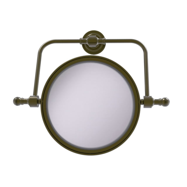 Retro Dot Collection Miroir de Maquillage Pivotant Mural 8 Pouces de Diamètre avec Grossissement 4X - RDM-4/4X-ABR