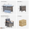 thumbnail image 7 of MEISSALIVVE 7 Pieces Patio Furniture Sets with Fire Pit Table, Wicker Outdoor Conversation Sets with 4 Swivel Rocker Chairs and Side Table(Grey), 7 of 7