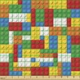 thumbnail image 2 of Ambesonne Colorful Fabric by the Yard Upholstery, Cartoon Brick Parts Art, 2 Yards, Multicolor, 2 of 5