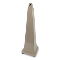 Rubbermaid Commercial FG257088BEIG 12.25 in. x 39.75 in. 1 gal. GroundsKeeper Pyramid Cigarette Waste Collector - Beige