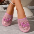 thumbnail image 3 of Dakaela Women's Fishnet Mesh Flat Sandals Closed Toe Slip on Mule Slides with Flower Backless Loafers Summer Shoes Size 6-9, 3 of 7
