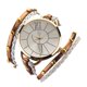 thumbnail image 1 of Reloj de cuarzo de aleación de PU multicapa con cuerda trenzada de moda retro para mujer (marrón), 1 of 4