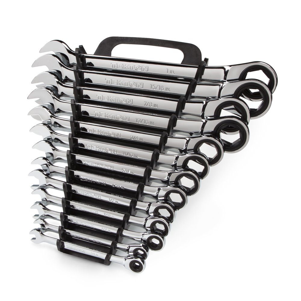 TEKTON Ratcheting Combination Wrench Set, 13Piece (1/41 in.) Keeper