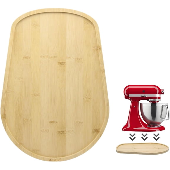 Handmade Bamboo Mixer Mobile Tray, Waterproof, Anti-Slip, Bamboo Sliding Board for Kitchen Mixer, Mixer Slider Mat for Kitchen Stand Mixer, Kitchen Stand Mixer Accessories, Bamboo Blender Slider