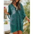 thumbnail image 2 of Bsubseach Women Mesh Lace Kimono Cardigan Swimsuit Cover Ups Floral Beachwear Dress, 2 of 6