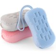 thumbnail image 1 of Set Of 3 Double-sided Silicone Bath Brushes For Scrubbing The Body For Deep, 1 of 4