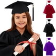 thumbnail image 5 of Toddler Preschool Graduation Cap and Gown Set Black Cap and Gown Set with Tassel Lapel Collar Graduation Ceremony Outfit, 5 of 5