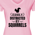 thumbnail image 4 of Inktastic Easily Distracted by Squirrels Women's V-Neck T-Shirt, 4 of 5