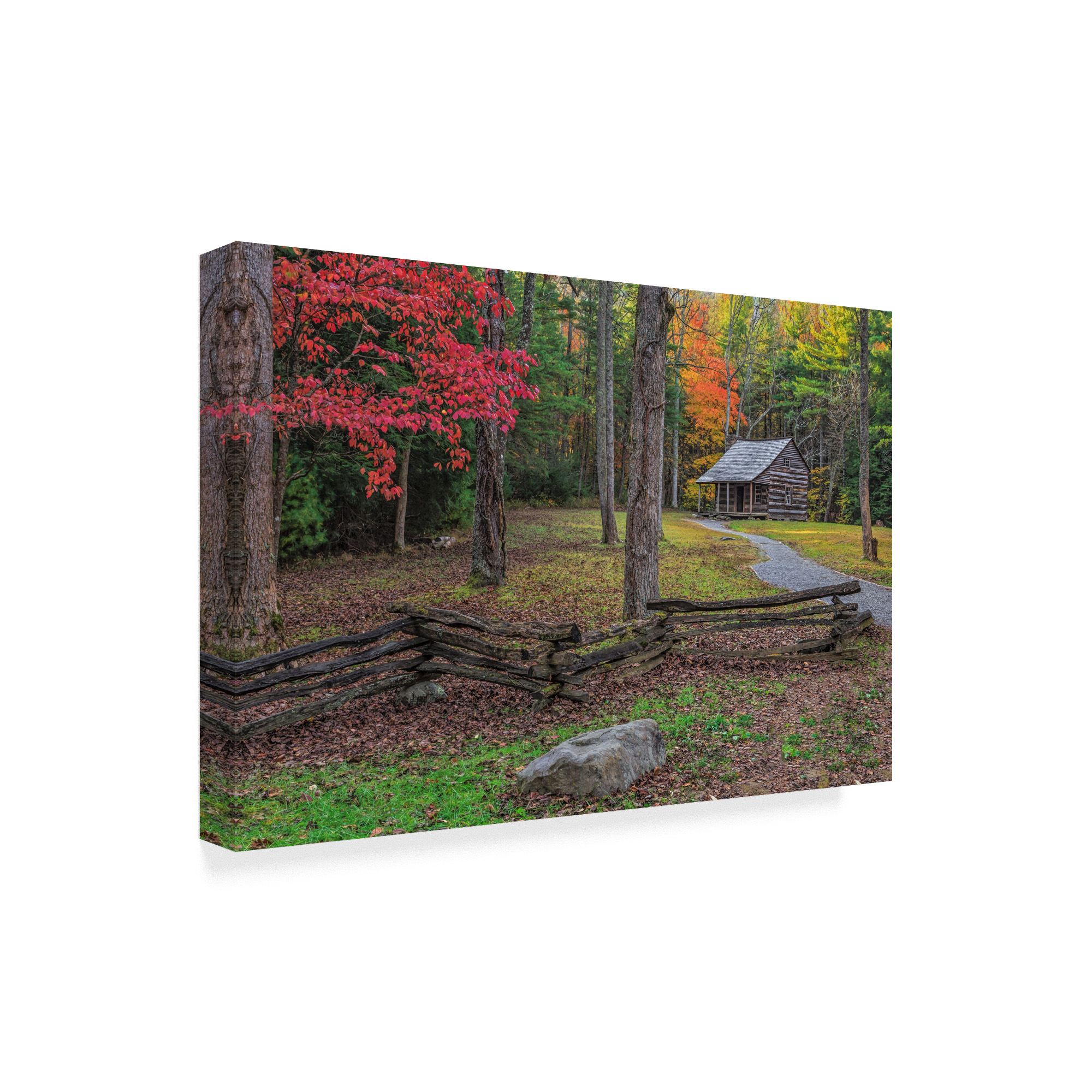 Trademark Fine Art 'Smokies Cs Cabin' Canvas Art by Galloimages Online