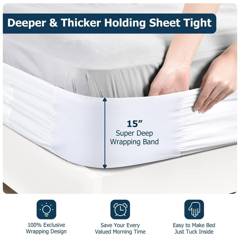 Better Bedder Bed Headband Tuck Fitted Flat Sheets Easy Storage California  King