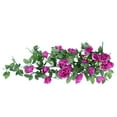 thumbnail image 1 of Bearachild Planta de flores artificiales, rosas falsas, plantas decorativas, rosas colgantes, autoensamblaje para fiesta, restaurante, decoración Decoración Púrpura, 1 of 6