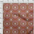 thumbnail image 3 of oneOoneViscoseChiffonRustBrownFabricLionFaceFabricForSewingPrintedCraftFabricByTheYard42InchWide, 3 of 4
