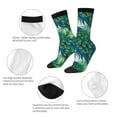 thumbnail image 3 of Fotbe Peacock And Flowers Pattern Long Socks for Men & Women – Breathable & Stretchy Compression Socks, Ideal for Running, Travel, and Everyday Wear Size 5-11, 3 of 6