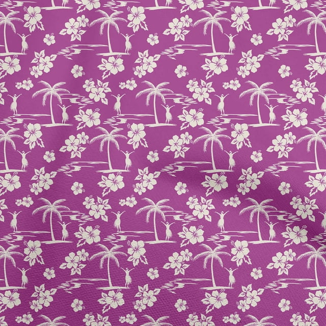 oneOone Tissu Jersey Viscose Violet Matériel de Robe Tropicale Tissu Imprimé Tissu au Mètre 60 Pouces de Large