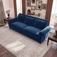 thumbnail image 4 of Chesterfield Sofa,93.7" King Pull Out Sofa Bed, 3-in-1 Velvet Convertible Sleeper Sofa with Nailhead Trim & Rolled Arm,Multi-Functional Sofa Bed for Living Room,Bedroom,Apartment,Office, Office, Blue, 4 of 14