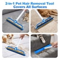 thumbnail image 5 of Carpet Rake for Pet Hair Removal - 2 in 1 Rubber Broom with 1 Silicone Brush, 60" Adjustable Long Handle, Cat Dog Carpet Scraper, 5 of 8