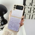 thumbnail image 1 of SaniMore for Samsung Galaxy Z Flip 3 Folding Case, Plating Gradient Glitter Shockproof Rugged PC Slim Lightweight Heavy Duty Full Body Protective Cover for Samsung Galaxy Z Flip 3 6.7", Purple, 1 of 7