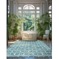 thumbnail image 7 of Unique Loom Matrix Trellis Collection Area Rug - Tile (9' x 12' 2" Rectangle Blue/Ivory), 7 of 7
