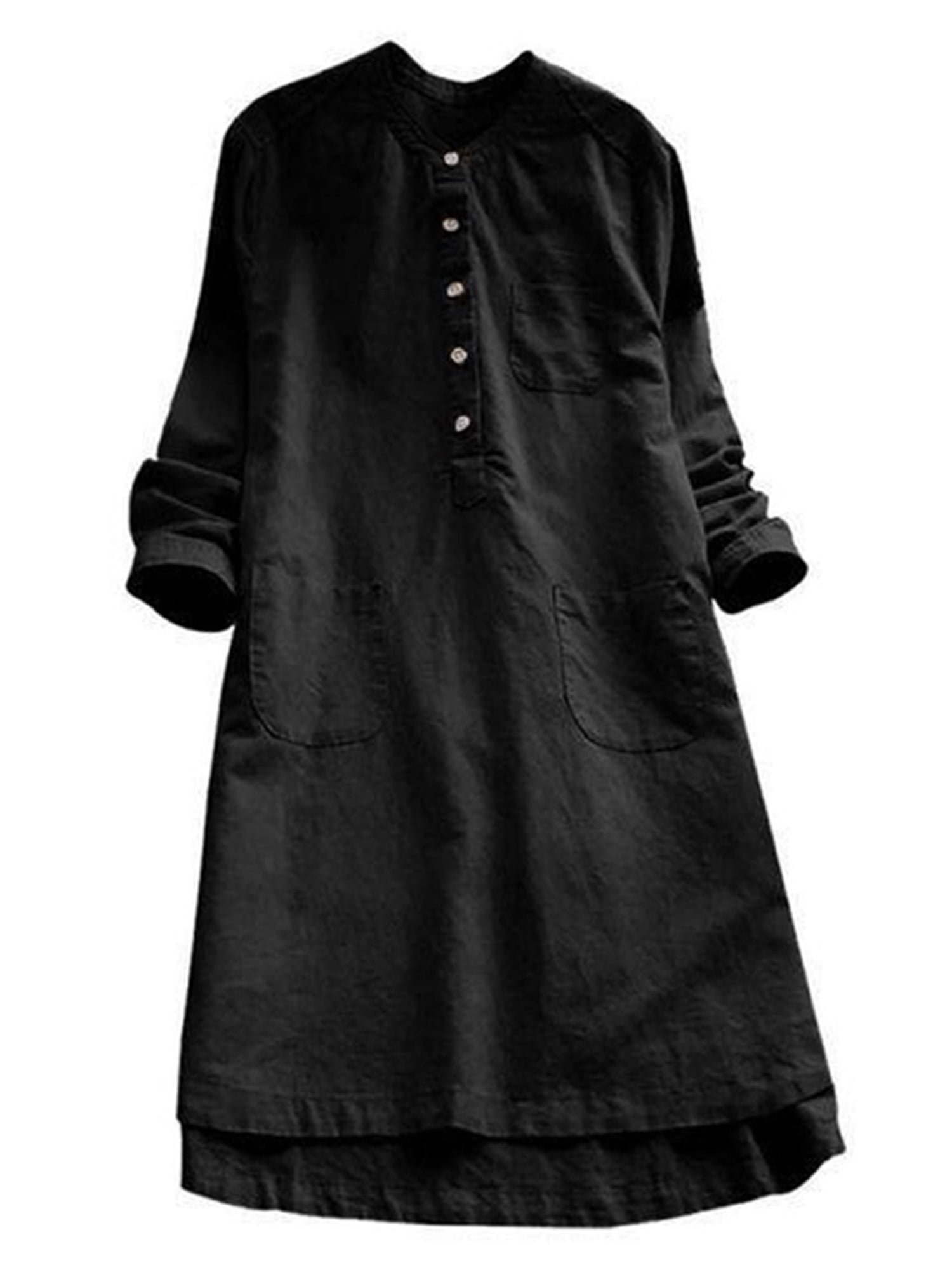 Niuer Casual Midi Dress for Womens Solid Color Long Sleeve T-shirts ...