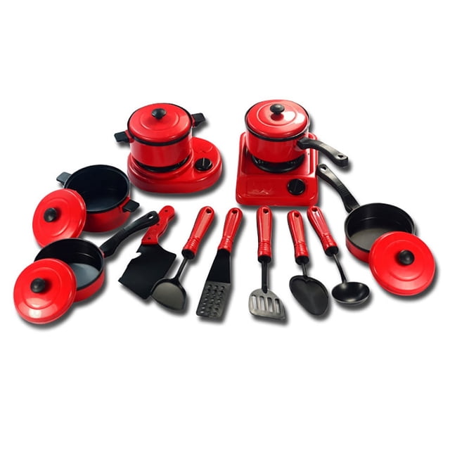 Yoone 13 piezas de utensilios de cocina para bebés y niños, juguetes para la casa, ollas, sartenes y platos de comida