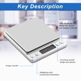 thumbnail image 7 of Uten Kitchen Scale, 2.2lb Digital Food Scale, Stainless Steel Scale for Cooking, Silver, 7 of 7