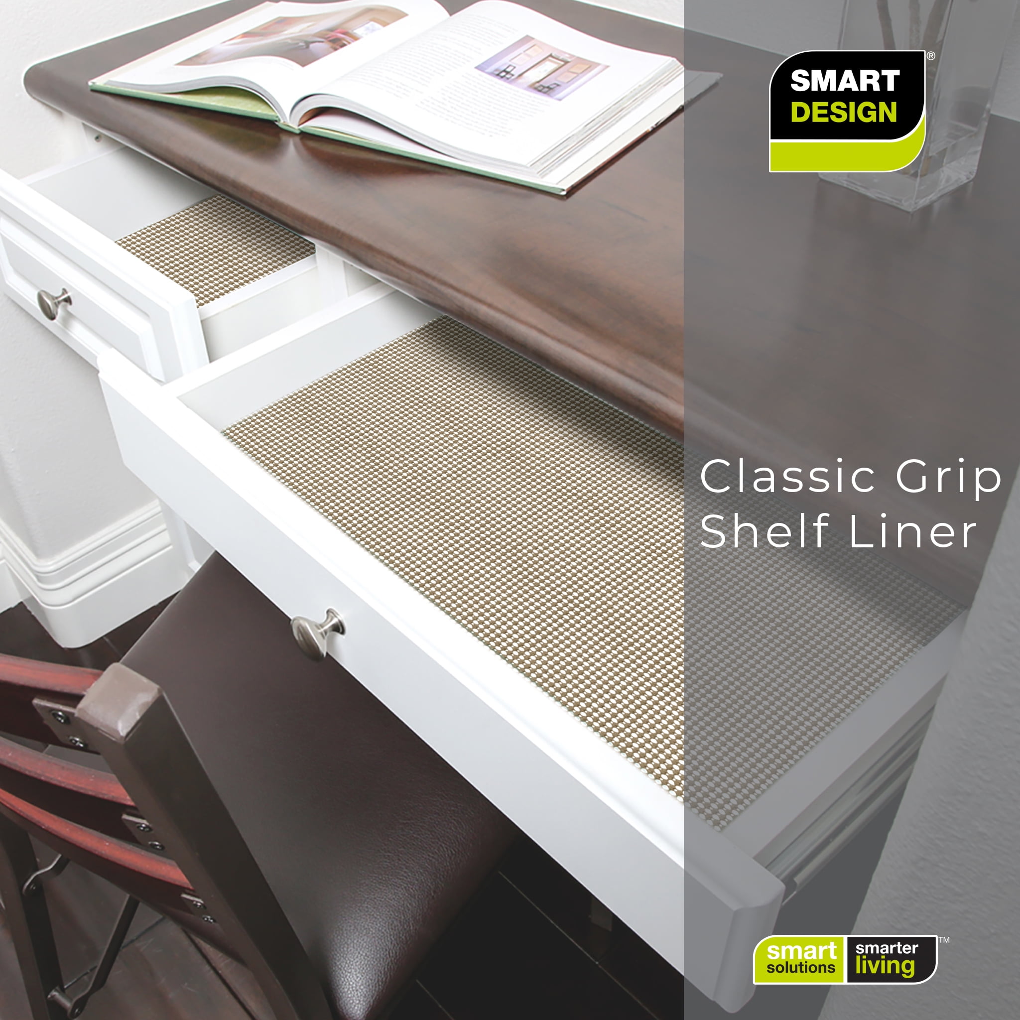 Smart Design Classic Grip Shelf Liner - 18 Inch x 5 Feet Total