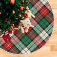 thumbnail image 5 of FMSHPON Green Red Bias Christmas Plaid Xmas Christmas Tree Skirt Stand Mat for Holiday Party Decoration Indoor Outdoor 48 inches, 5 of 6