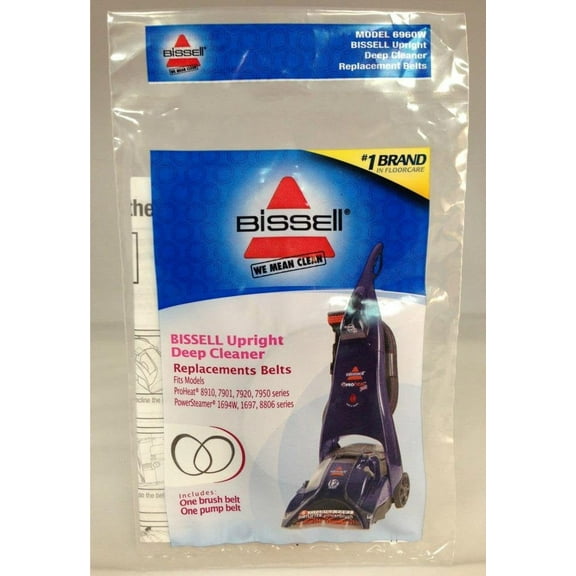 Cleaning Kit Vacuum Parts & Accessories Genuine Bissell Pro-Heat Steamer Belt Set 6960W