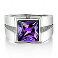 thumbnail image 2 of Natural Amethyst Ring Amethyst Ring Men's Ring Personalized Gift 925 Sterling Silver Gift For Men Statement Ring Gift For Her, 2 of 2