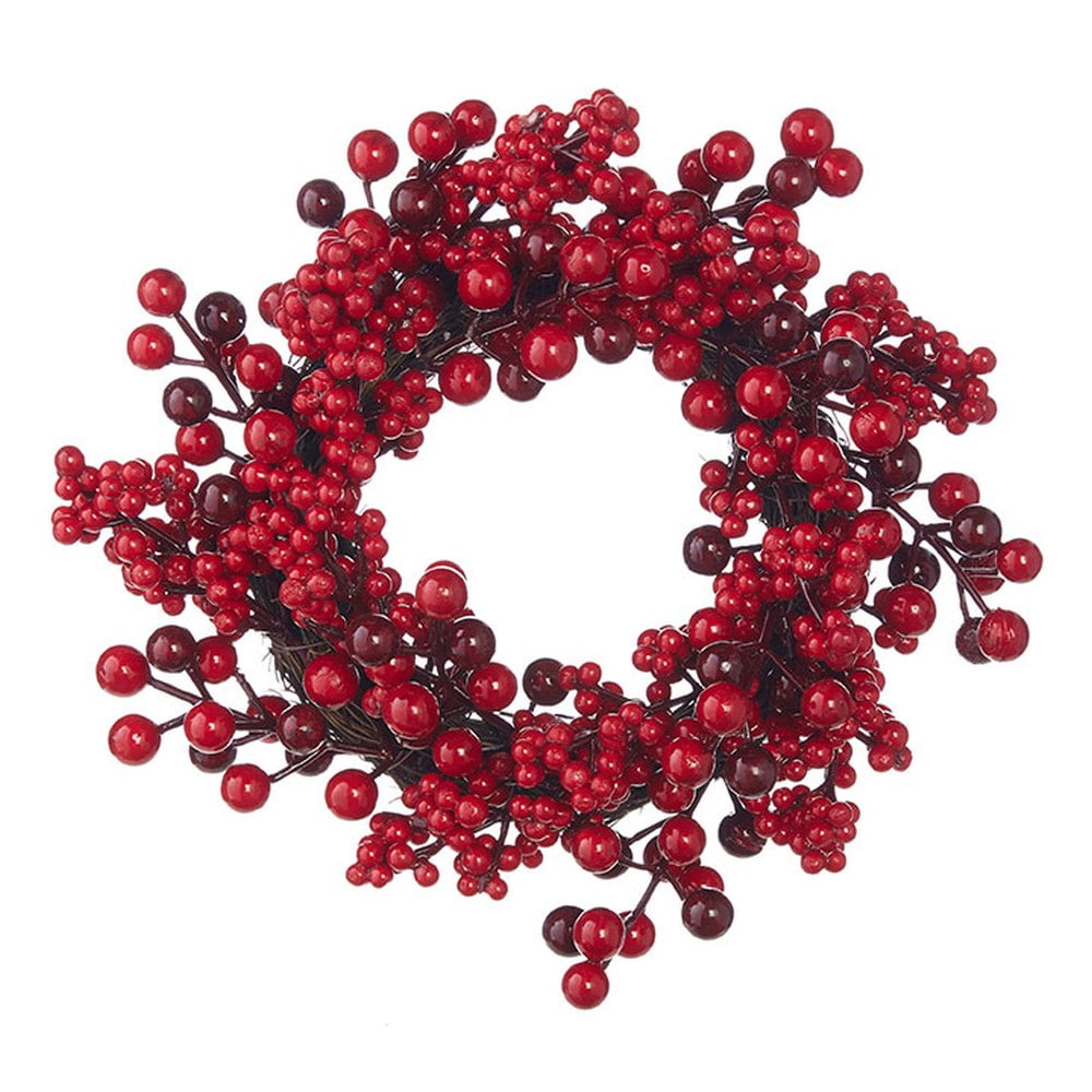Raz Imports Holiday Heritage 12" Red Berry Candle Ring