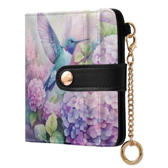 Qxltty Colorful Pretty Bird Ladies Wallet Rfid Slim Thin Compact Credit Card Women Wallet Zipper Coin Pocket and ID Window for Female Gifts