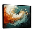 thumbnail image 2 of Designart "Marble Lava Flow Orange and Gold Majesty III" Abstract Framed Wall Art - Modern Orange Abstract Painting Entryway Framed Wall Art, 2 of 6