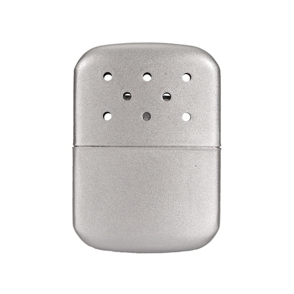 Eigraketly Calentador de manos Calentador de combustible Calentadores de manos Equipo para exteriores Almohadilla de doble cara Estilo Mini Pescar Cuerpo plateado