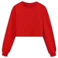 thumbnail image 2 of Splozh Girls Tops 3-14 Years Girls' Loose Sports Casual Crop Top Casual Fall Winter Cute Shirts,Red,6-7 Years, 2 of 6