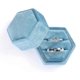 thumbnail image 1 of Velvet Jewelry Ring Box,Hexagon Premium Gorgeous Vintage Double Ring Gift Box with Detachable Lid for Proposal Engagement Wedding Ceremony(Sky Blue), 1 of 4