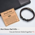 thumbnail image 3 of Gifts for New Dad Grandpa Uncle Bonus Son Grandson Brother Nephew Friends, Braided Leather Bracelet, Fathers Day Birthday Valentines Christmas Graduation Gifts for Men, 3 of 7