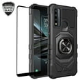 thumbnail image 5 of Ring Kickstand Phone Case for Moto G 5G 2022 w/Tempered Glass Screen Protector for Car Mount Hybrid Hard Shockproof Case - Black, 5 of 7