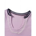 thumbnail image 3 of MesaSe Women Short Sleeve T-Shirt V Neck Ribbed Knit Crop Top Contrast Color Slim Fitted Casual Basic Tee Top, 3 of 6