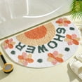 Bathroom Rugs Half Circle Bath Mat Cute Sun Bath Mats Retro Bohemian