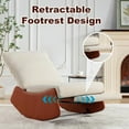 thumbnail image 6 of Backrest Comfortable Cushion & Leg Support Sturdy Structure Space-Saving Design Easy Assembly Rocking Chair Recliner for Relaxing Reading & Napping Indoor Living Room Functional Furniture, 6 of 13