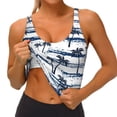 thumbnail image 4 of Xecao Retro Coconut Tree for Sports Bra with Removable Pads, Crop Tank Top Design, Women's Longline Sports Bra - Non-Wired - Medium, 4 of 9