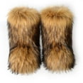 thumbnail image 4 of Women Fashion Warm Faux Raccoon Fur Boots For Winter Multicolors Snow Boots Ox Tendon Sole, 4 of 5