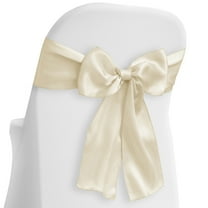 Lann's Linens - 100 Elegant Satin Wedding/Party Chair Cover Sashes/Bows - Ribbon Tie Back Sash - Ivory