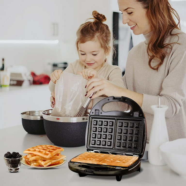 Commercial Burger Waffle Maker 1300w Non Stick Electric Panini Press Burger  Machine Double-sided Heating Ice Cream Waffle Baker Machine Paninis Waffle