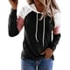 thumbnail image 1 of Sudaderas con capucha de bloque de color para mujer, sudadera de manga larga, jersey, túnica, tops con bolsillo para niñas y adolescentes Xemadio WRMH-135-1, 1 of 7